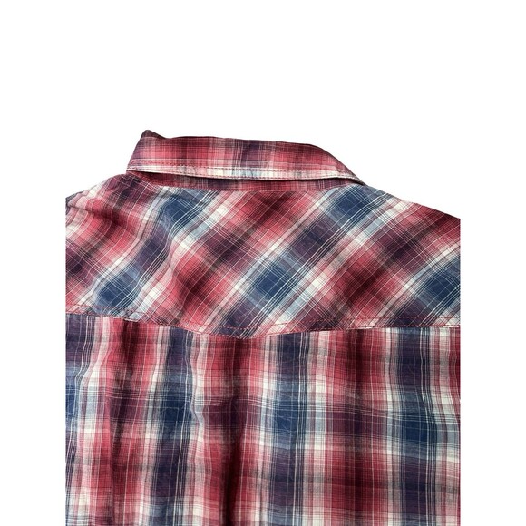 Ariat Men’s Shirt Long Sleeve Adult XL TG Button Up Red Retro Fit Plaid WESTERN - Picture 6 of 9